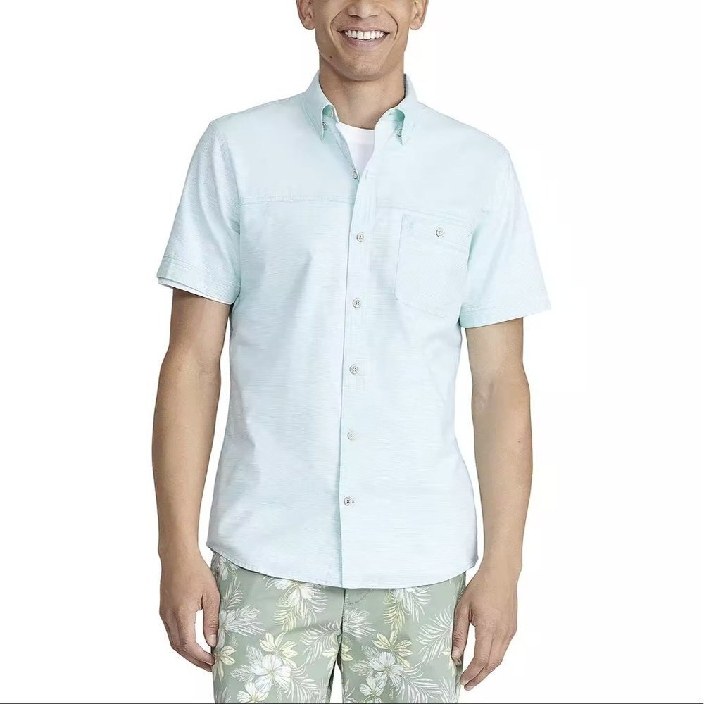 NWT IZOD Saltwater Dockside Chambray Men's Shirt Size 2XL‎